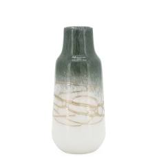 10'' Odessa Swirl Embossed Glass Bottle Vase