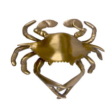 Load image into Gallery viewer, Madison Bay Co. - 6&quot; Antiqued Brass Blue Crab Paperweight
