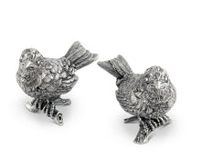 Load image into Gallery viewer, Vagabond House - Pewter Song Birds Salt &amp; Pepper Set

