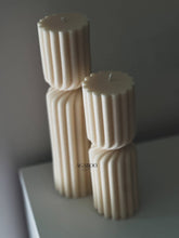 Load image into Gallery viewer, Agaboo Candle - Huge Twisted Ribbed Pillar Candle: Golden Honey / Large
