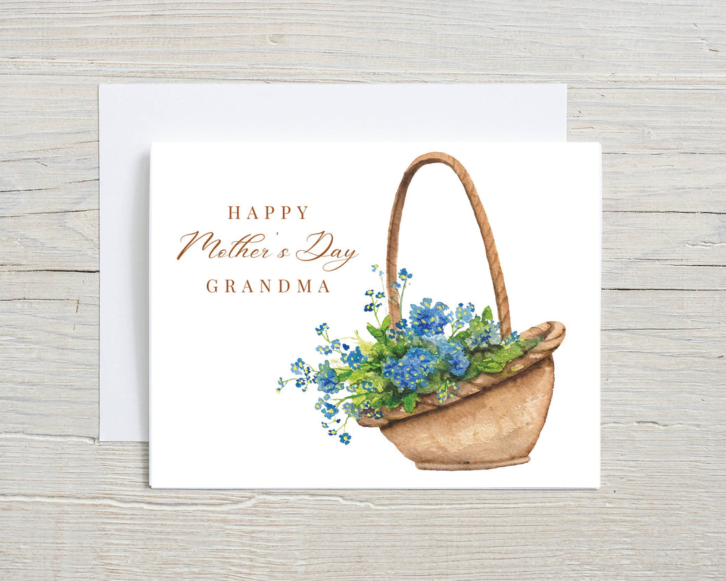 Liz Pope Designs - Mother's Day card, for Grandma, Nana or Mimi, Flower Basket