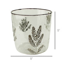 Load image into Gallery viewer, HomArt - Enameled Fern Hurricane - Med: Glass / Clear, Green
