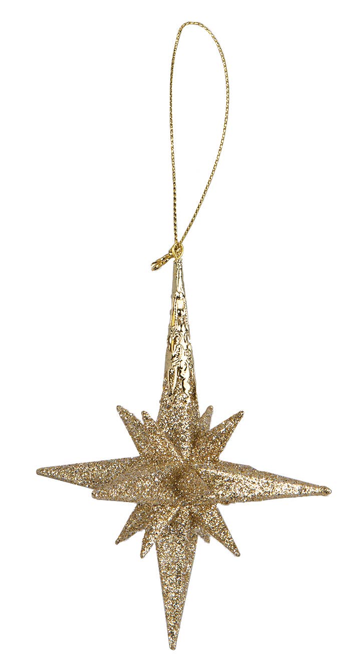 Gold Glittered Acrylic Moravian Star Ornament