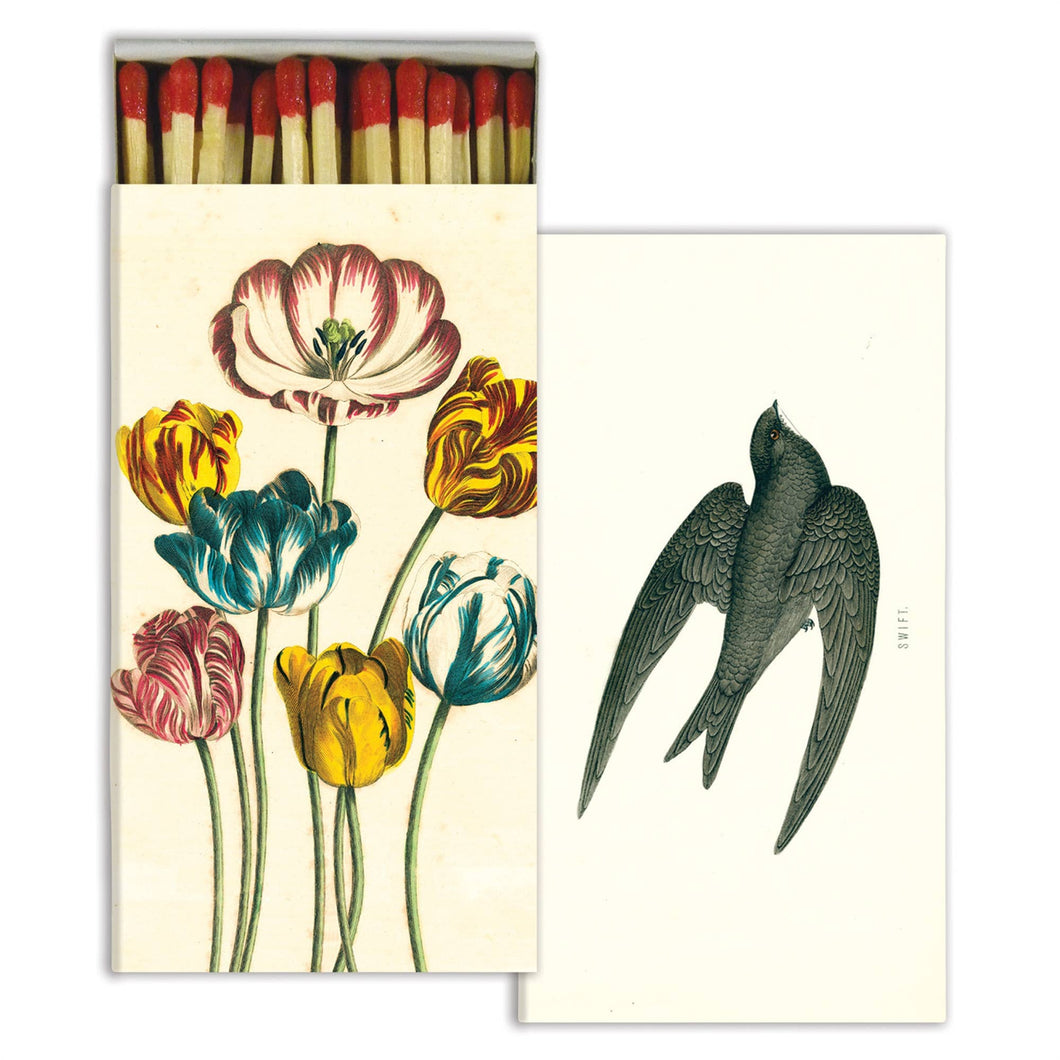 HomArt - Matches - Variegated Tulips & Swift - Red