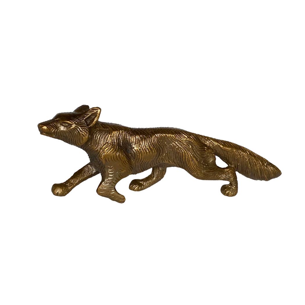 Madison Bay Co. - Antiqued Brass Running Fox  Tabletop Decor