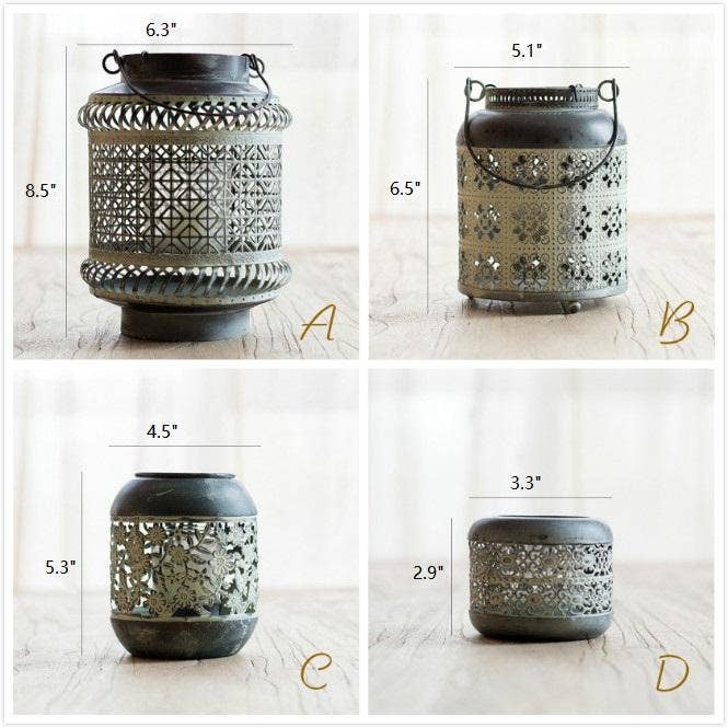Rustic Reach - Metal Lantern Candle Holder: Style [D]