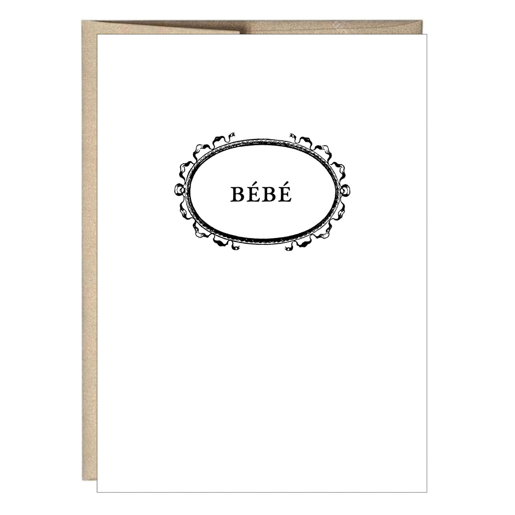 Idea Chic - French Bébé Baby Letterpress Greeting Card