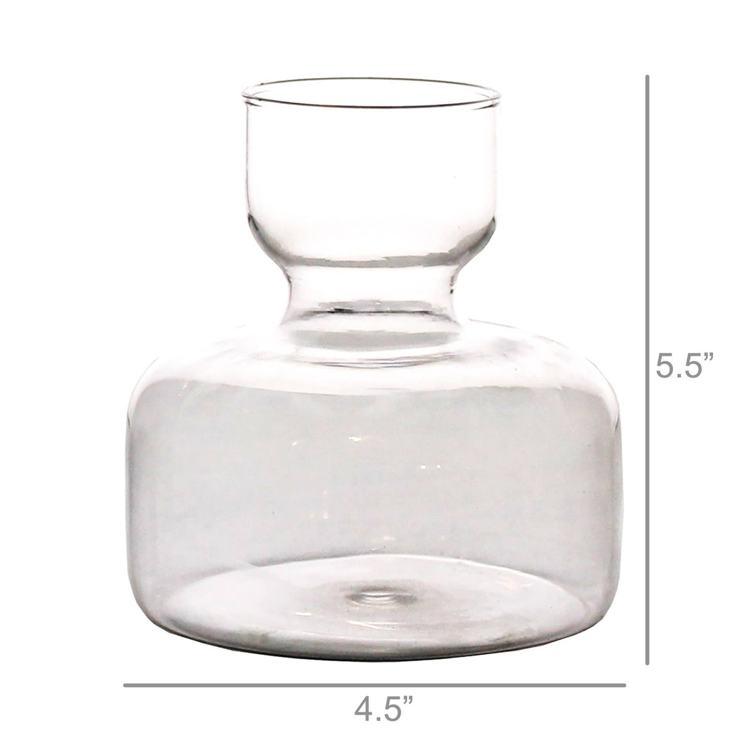 HomArt - Bulb Vase, Wide Bottom, Glass