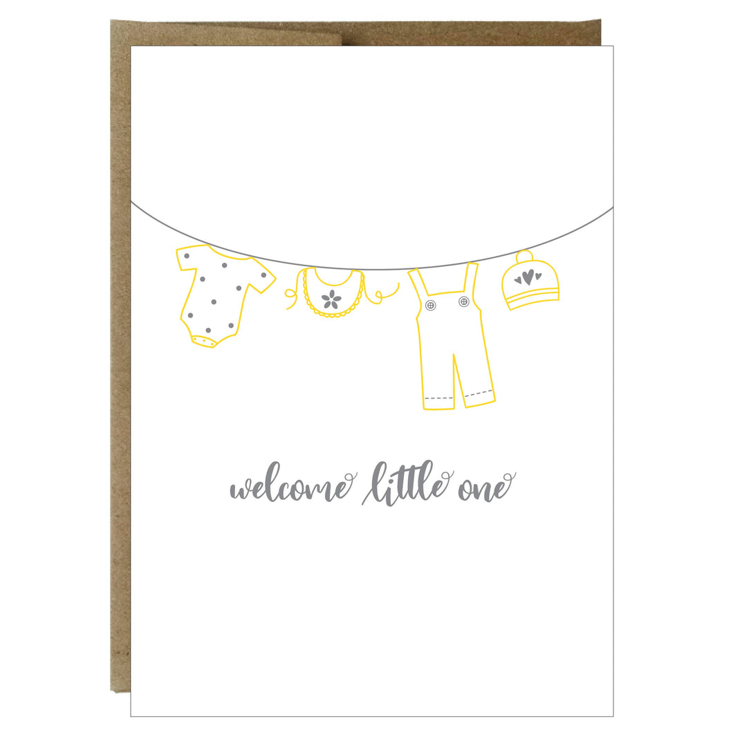 Idea Chic - Baby Clothesline Letterpress Greeting Card