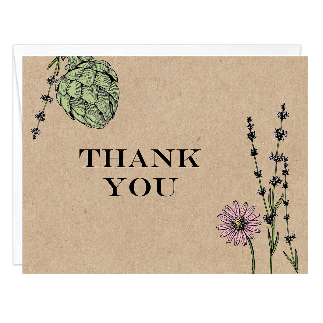 Idea Chic - Botanical Thank You Greeting Card