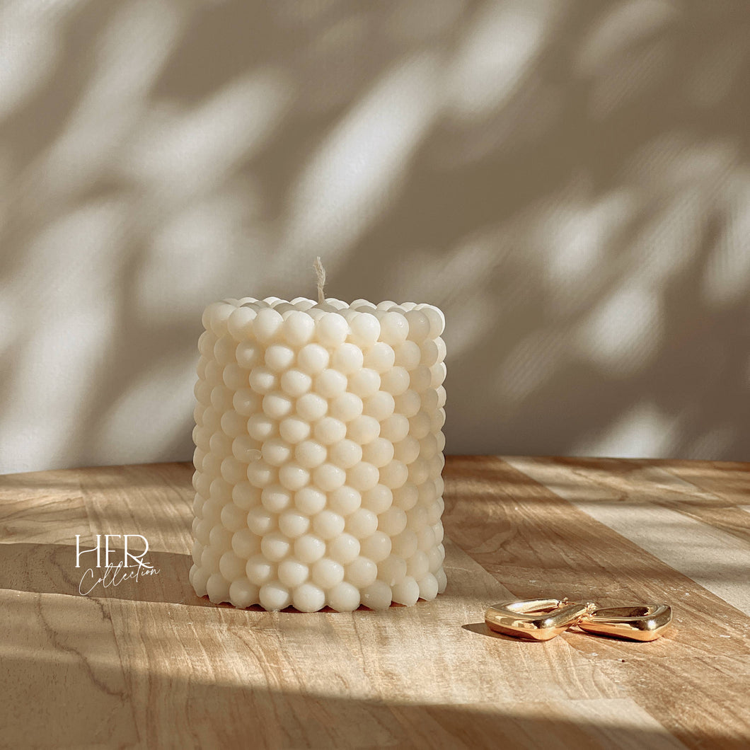 Her Collection - Pillar Bubble Candle, wedding favours, gifts , decor