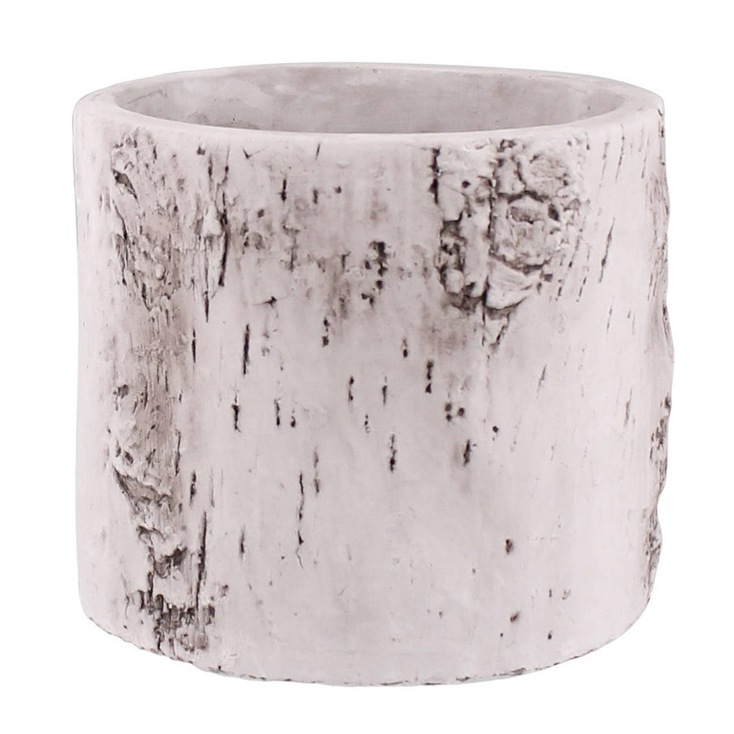 HomArt - Faux Birch Cylinder, Cement - Med - White