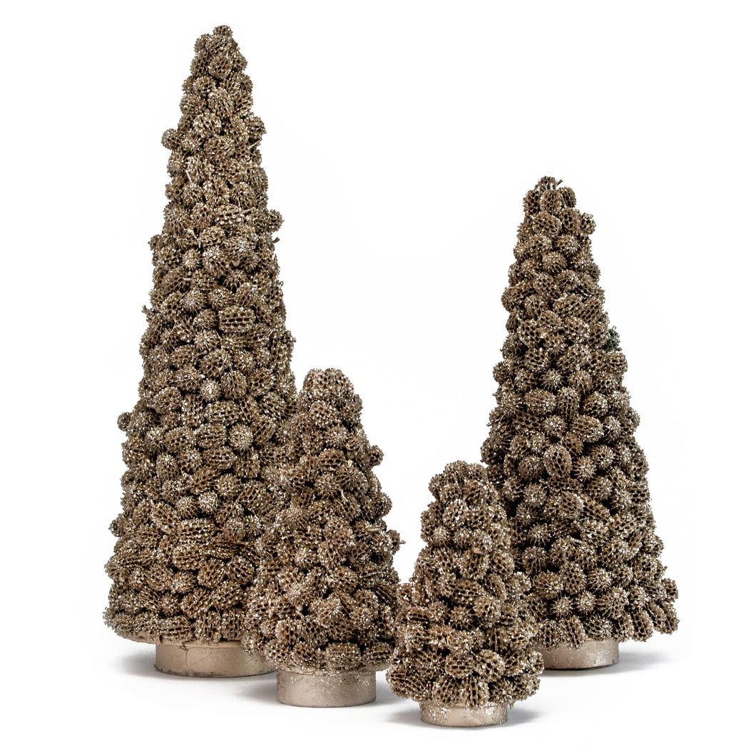 Dekorasyon Gifts  Decor - Glittered Agoho Cone Trees (Champagne)