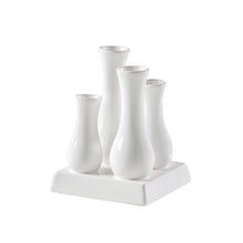 Load image into Gallery viewer, Multi Tube Square White Ceramic Urn Vase
