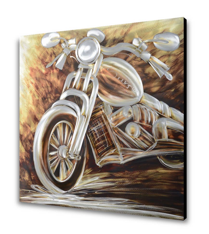 Peterson Housewares & Artwares - Vintage Motorcycle Metal Wall Art