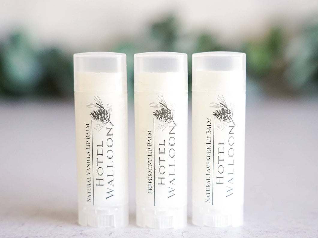 The Little Flower Soap Co - Private Label Lip Balm - customizable chapstick: Natural Oval Tube with clear matte label black and white printing / Mint Julep