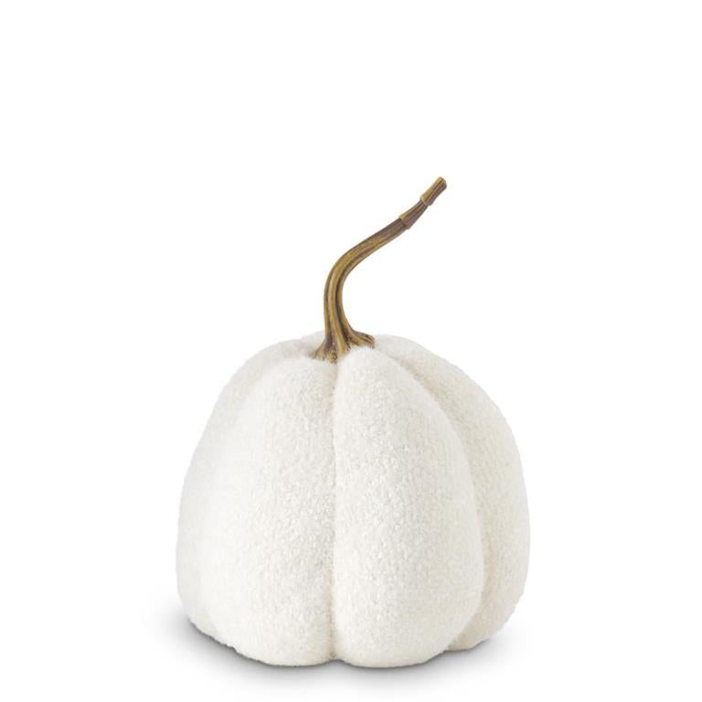 9.25'' Fuzzy White Knit Gourd
