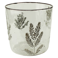 Load image into Gallery viewer, HomArt - Enameled Fern Hurricane - Med: Glass / Clear, Green
