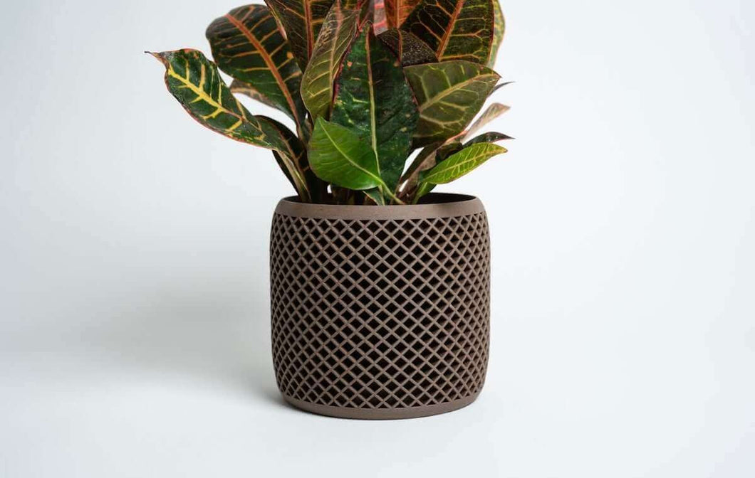 Woodland Pulse - VISION™ Brown Geometric Planter