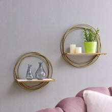 Load image into Gallery viewer, Danya B - Golden Rings Floating Wall Shelves
