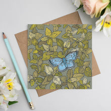 Load image into Gallery viewer, Fay&#39;s Studio - Large Blue Butterfly Greeting Card
