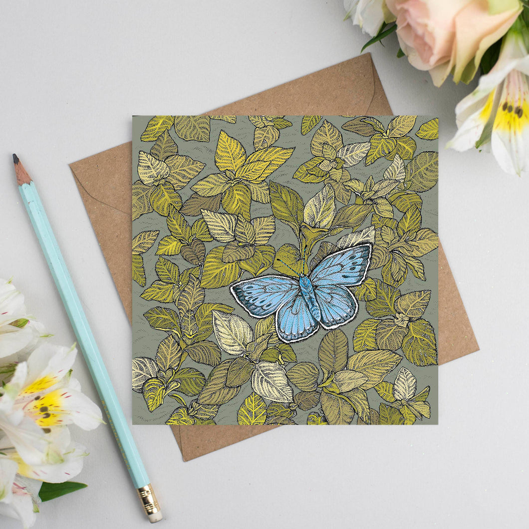 Fay's Studio - Large Blue Butterfly Greeting Card
