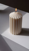 Load image into Gallery viewer, Jeune Home - Small thick ribbed soy scented candle 13x7cm| wedding decor: Taupe / Unscented
