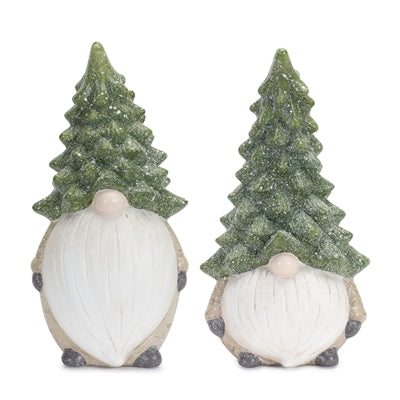 11.25'' Gnome w/ Tree Hat Terra Cotta