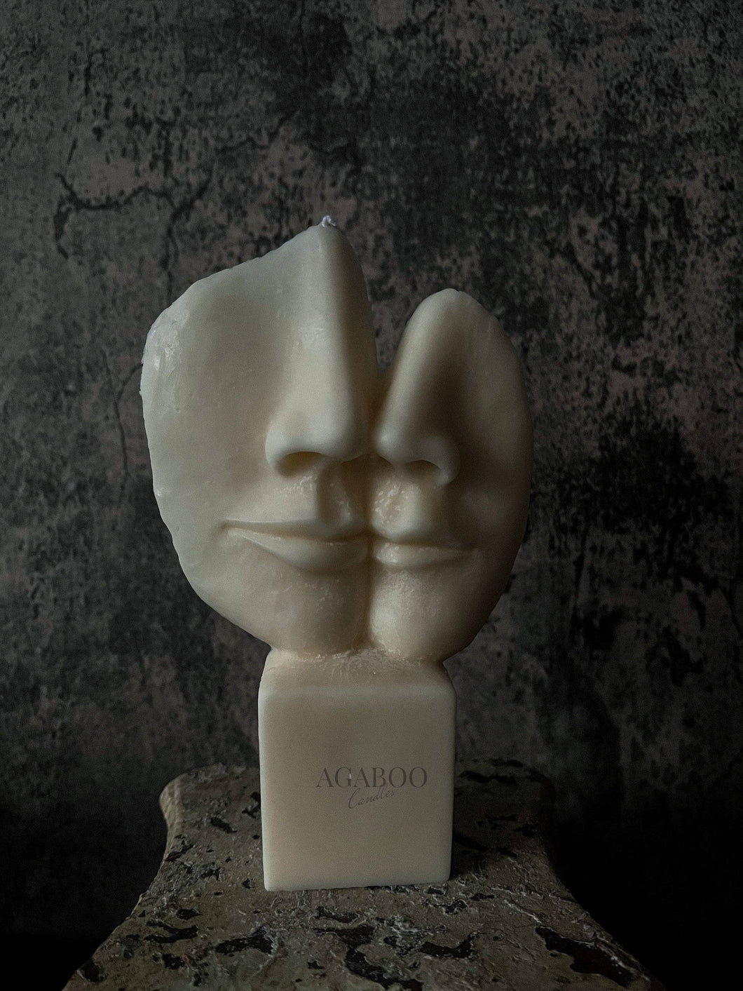Agaboo Candle - 2 Faces Abstract Candle 7x4in: Clear