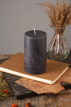 Load image into Gallery viewer, India.Curated. - Rustic Pillar Candle Black
