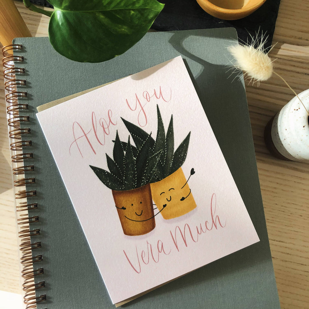 Traveling Calligrapher - Aloe You Vera Much Greeting Card