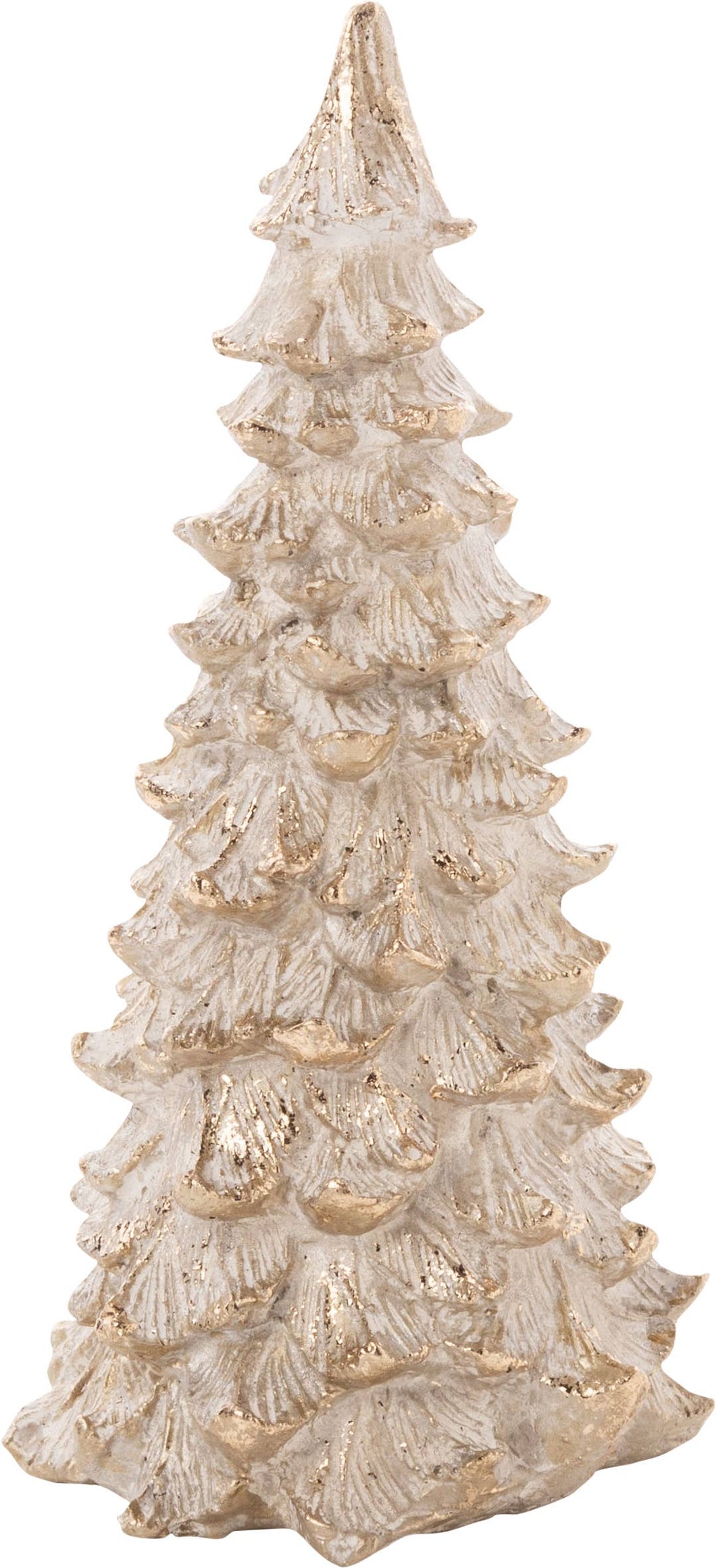 Silver Tree Home & Holiday - A23582 Fir Christmas tree,white,gold accents painted resin