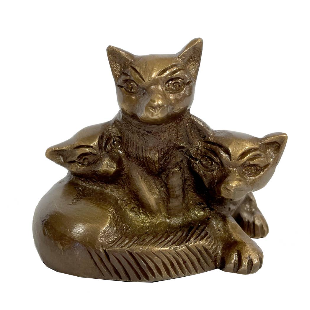 Madison Bay Co. - Antiqued Brass Three Young Foxes Tabletop Decor