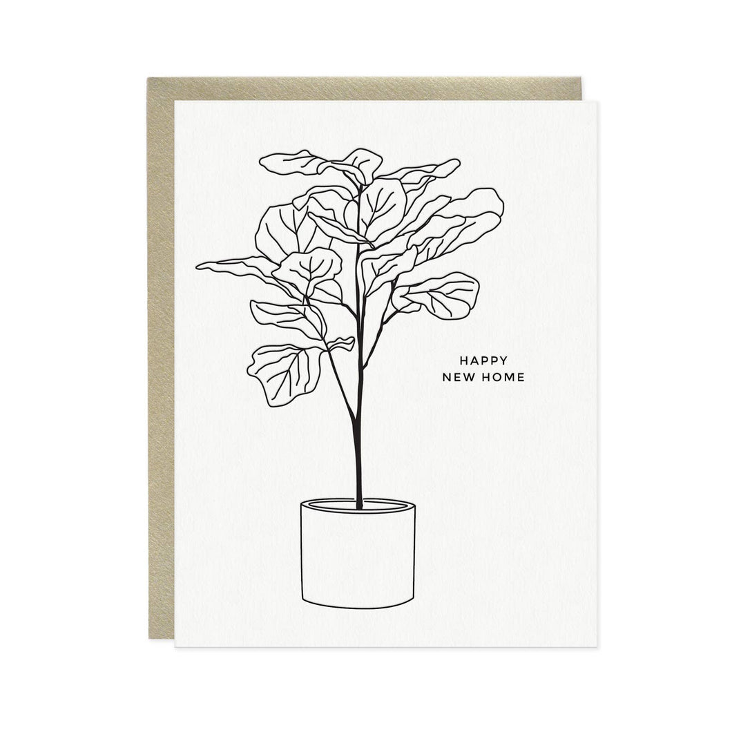 Missive - Linework Fiddle Leaf Fig Tree New Home Card
