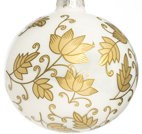 Gold All Over Floral Ball Ornament