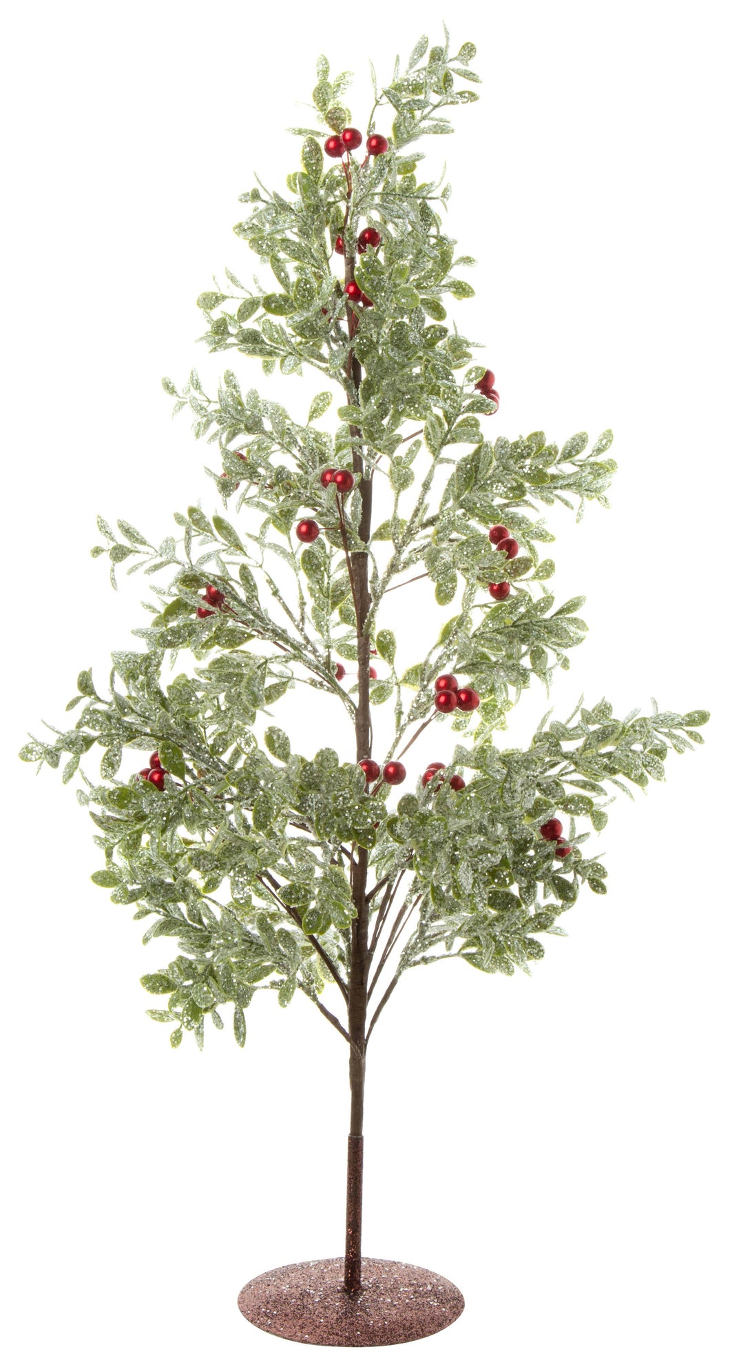 Silver Tree Home & Holiday - A37253 Frosted faux boxwood and red berry table top tree
