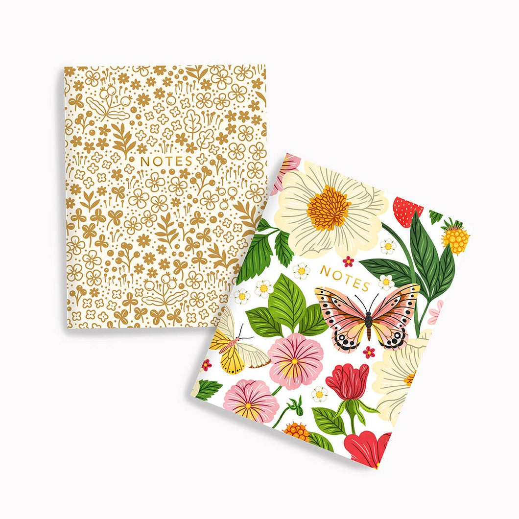 Linden Paper Co. - Golden Meadows + Butterfly Floral Pocket Notes