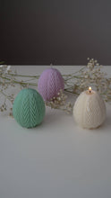 Load image into Gallery viewer, Jeune Home - Easter egg candle with ribbed design | Easter decor: Cream (wax colour) / unscented
