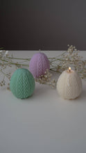 Load image into Gallery viewer, Jeune Home - Easter egg candle with ribbed design | Easter decor: Light blue / unscented

