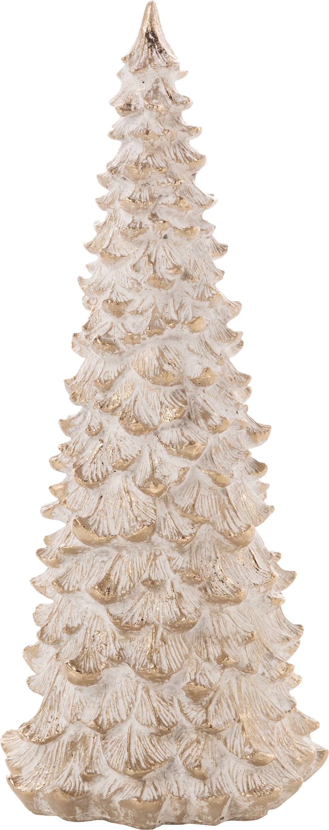 Silver Tree Home & Holiday - A23583 Fir Christmas tree,white,gold accents painted resin