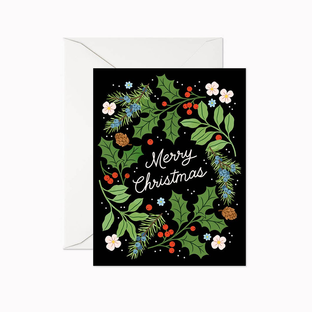Linden Paper Co. - Merry Christmas Wreath Card
