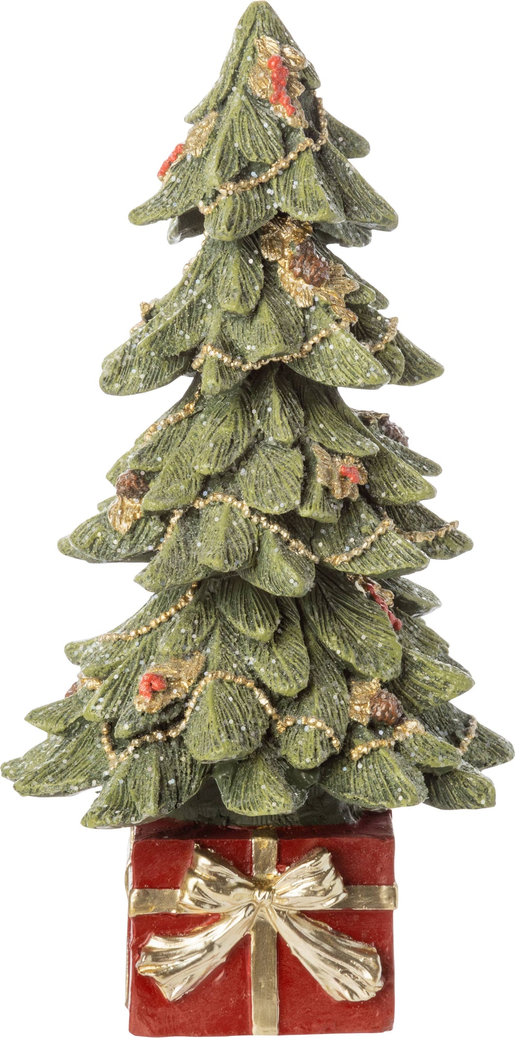 Silver Tree Home & Holiday - A49177-Pnted rsn Xmas tree,gift TT,10in