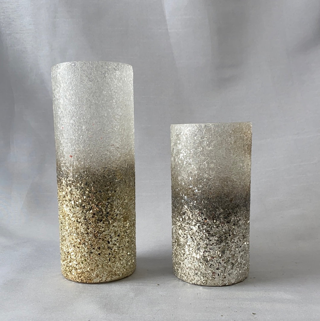 Pewter and Rust Ombre Glass Vase